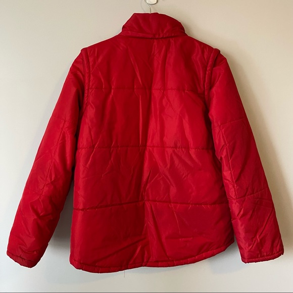 Roots system women’s red convertible puffer coat puffer vest. Size small. - Picture 5 of 16